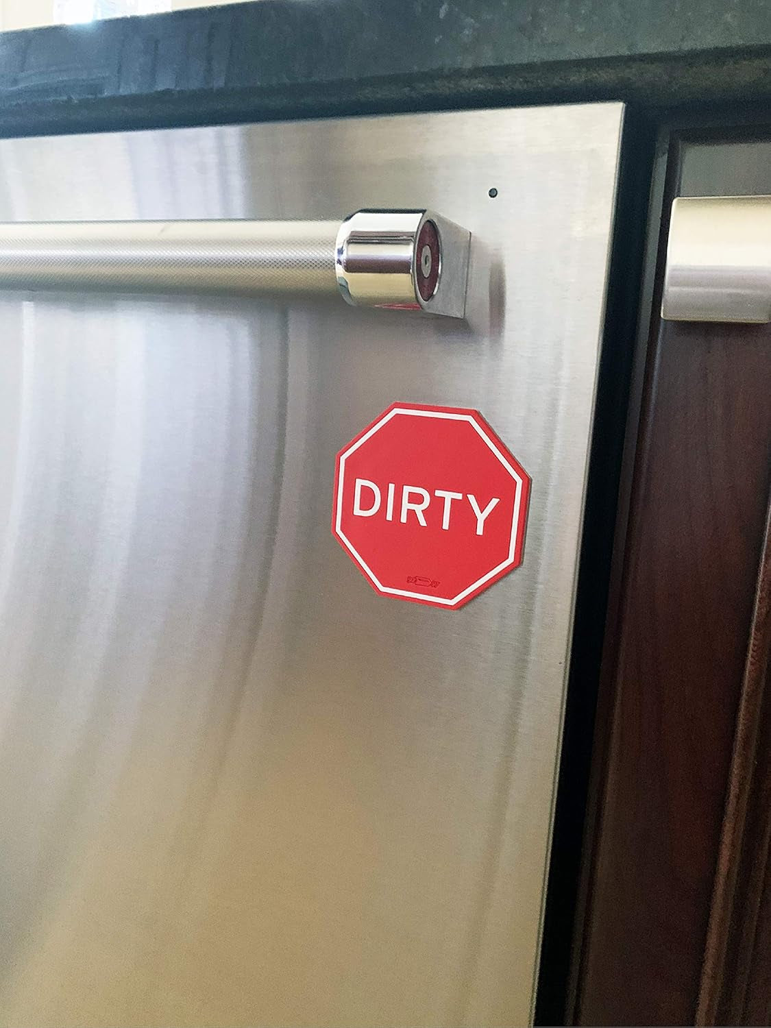 Geometric Clean Premium Dishwasher Magnet Sign, Double Sided Flip Indicator, Strong Non Surface Scratching Magnet