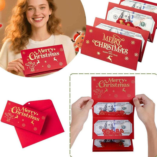 Christmas Cash Gift Envelope, Surprise Moneyclip for Men and Women, Cartoon Greetingcard, Fantasy Theme, Money Clip, Creative Cashgift Wallet, Unique Multifunctional Cash Box Forany Recipient,Cash Envelopes