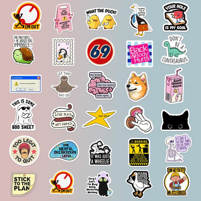 130PCS Funny Saying Sticker Pack - Snarky, Sarcastic Bold Humor Vinyl Waterproof Meme Stickers for Laptop, Computer, Water Bottle, Ipad, Phones Bumper Folding Chair Sticker Pack