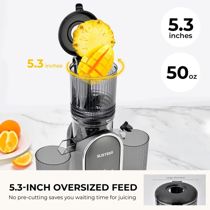 SUSTEAS Cold Press Juicer, Large Inlet, Large Capacity, Slow Masticator, High Yield Juice Extractor - Easy to Clean