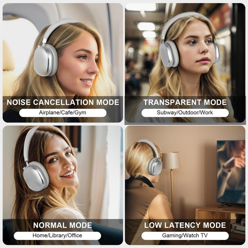 T-Fun NC95 Hybrid Active Noise Canceling Headphones | Bluetooth 5.3, 65H & Transparency Mode | Custom EQ App, Hi-Res Audio for Android/Ios