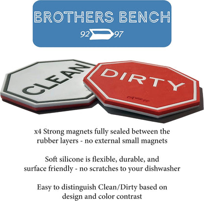 Geometric Clean Premium Dishwasher Magnet Sign, Double Sided Flip Indicator, Strong Non Surface Scratching Magnet