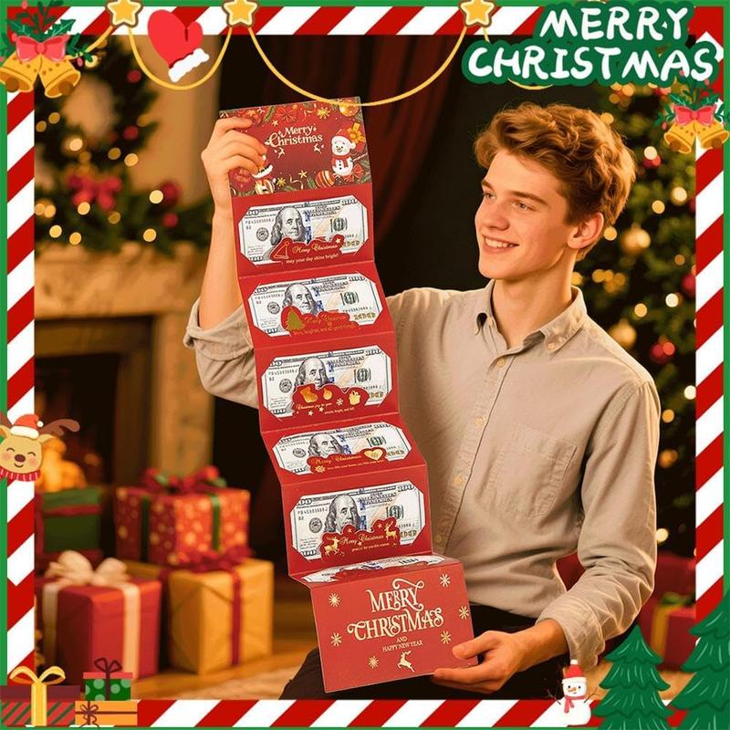 Christmas Cash Gift Envelope, Surprise Moneyclip for Men and Women, Cartoon Greetingcard, Fantasy Theme, Money Clip, Creative Cashgift Wallet, Unique Multifunctional Cash Box Forany Recipient,Cash Envelopes