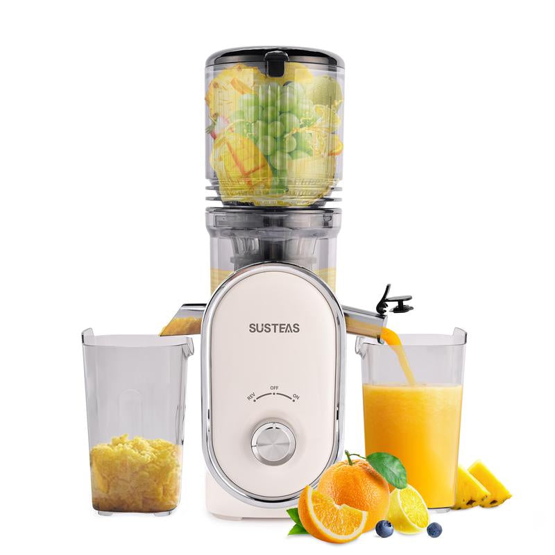 SUSTEAS Cold Press Juicer, Large Inlet, Large Capacity, Slow Masticator, High Yield Juice Extractor - Easy to Clean