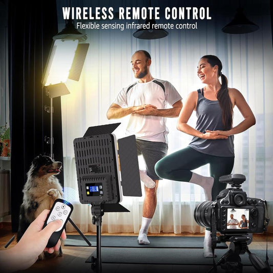 2-Pack Photography Lighting Kit, 36W Bi-Color Studio Lights 2700-6500K CRI 95+, Dimmable LED Video Light Kit with Remote Control & 72" Tripod Stand, Lighting for Video Recording/Photography