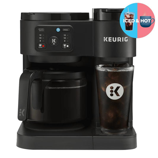 Keurig K-Duo Essentials Hot & Iced Single-Serve K-Cup Pod Coffee Maker & 12-Cup Glass Carafe Black