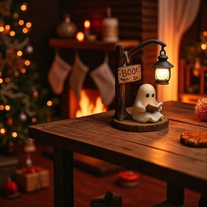 Cute Ghost Reading Lantern, Ghost Reading Book Lamp, Halloween Decor, Fall Decor, Halloween Cute 3D LED Night Light, Ideal for Desks, Mantels, Halloween Gift (1 Pcs), Room Decor, Birthday Gifts for Women
