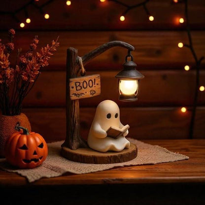 Cute Ghost Reading Lantern, Ghost Reading Book Lamp, Halloween Decor, Fall Decor, Halloween Cute 3D LED Night Light, Ideal for Desks, Mantels, Halloween Gift (1 Pcs), Room Decor, Birthday Gifts for Women