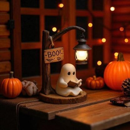 Cute Ghost Reading Lantern, Ghost Reading Book Lamp, Halloween Decor, Fall Decor, Halloween Cute 3D LED Night Light, Ideal for Desks, Mantels, Halloween Gift (1 Pcs), Room Decor, Birthday Gifts for Women