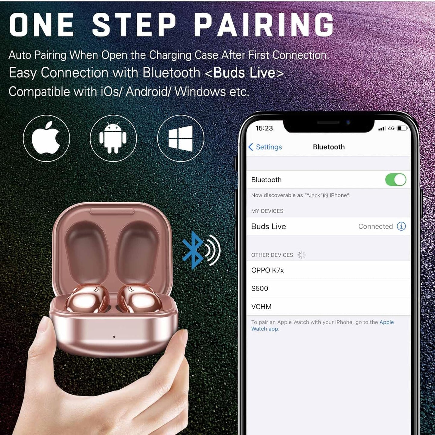 Street Buds Live True Wireless Earbud Headphones for Samsung Galaxy S20 FE 5G - Wireless Earbuds W/Hands Free Controls - (US Version with Warranty) - Rose Gold