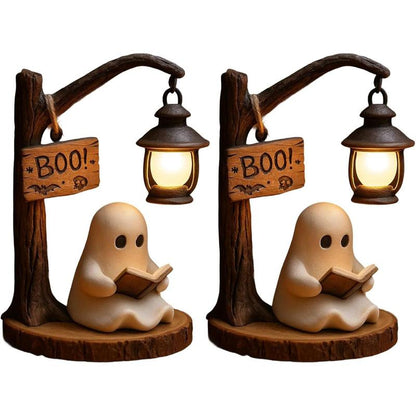 Cute Ghost Reading Lantern, Ghost Reading Book Lamp, Halloween Decor, Fall Decor, Halloween Cute 3D LED Night Light, Ideal for Desks, Mantels, Halloween Gift (1 Pcs), Room Decor, Birthday Gifts for Women