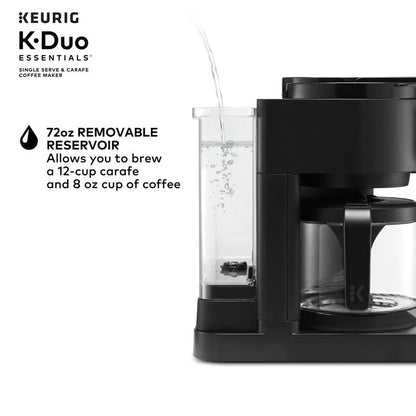 Keurig K-Duo Essentials Hot & Iced Single-Serve K-Cup Pod Coffee Maker & 12-Cup Glass Carafe Black