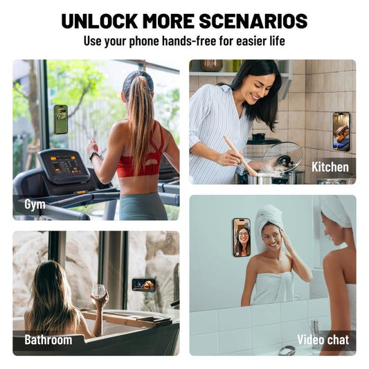 Magnetic Suction Cup Phone Mount for Magsafe Case, Removable Silicone Sticky Grip for Iphone 12/13/14/15/16, Hands-Free Selfies and Videos for Tiktok & Instagram Influencer