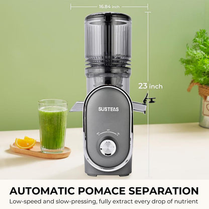 SUSTEAS Cold Press Juicer, Large Inlet, Large Capacity, Slow Masticator, High Yield Juice Extractor - Easy to Clean