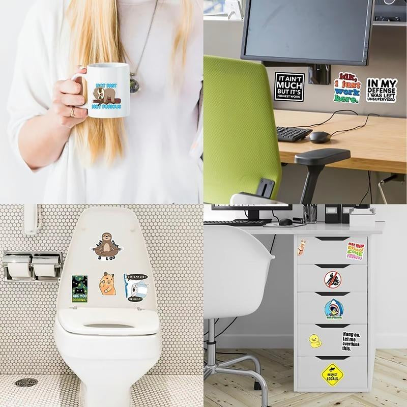130PCS Funny Saying Sticker Pack - Snarky, Sarcastic Bold Humor Vinyl Waterproof Meme Stickers for Laptop, Computer, Water Bottle, Ipad, Phones Bumper Folding Chair Sticker Pack
