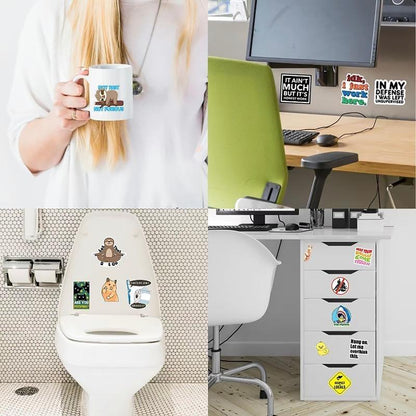 130PCS Funny Saying Sticker Pack - Snarky, Sarcastic Bold Humor Vinyl Waterproof Meme Stickers for Laptop, Computer, Water Bottle, Ipad, Phones Bumper Folding Chair Sticker Pack