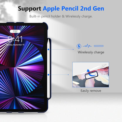 Rotating Case for Ipad Pro 11-Inch (4Th / 3Rd Generation) 2022/2021-360 Degree Swiveling Stand Cover W/Pencil Holder, Auto Sleep/Wake, Also Fit Ipad Pro 11" 2Nd/1St Gen, Blooming Hibiscus