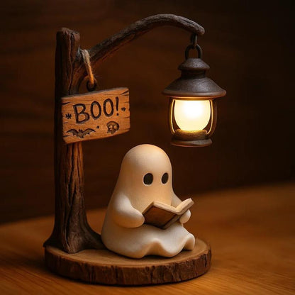 Cute Ghost Reading Lantern, Ghost Reading Book Lamp, Halloween Decor, Fall Decor, Halloween Cute 3D LED Night Light, Ideal for Desks, Mantels, Halloween Gift (1 Pcs), Room Decor, Birthday Gifts for Women