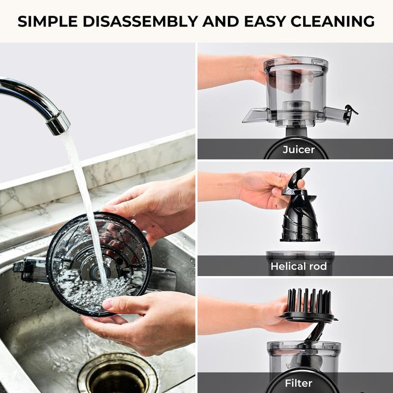 SUSTEAS Cold Press Juicer, Large Inlet, Large Capacity, Slow Masticator, High Yield Juice Extractor - Easy to Clean